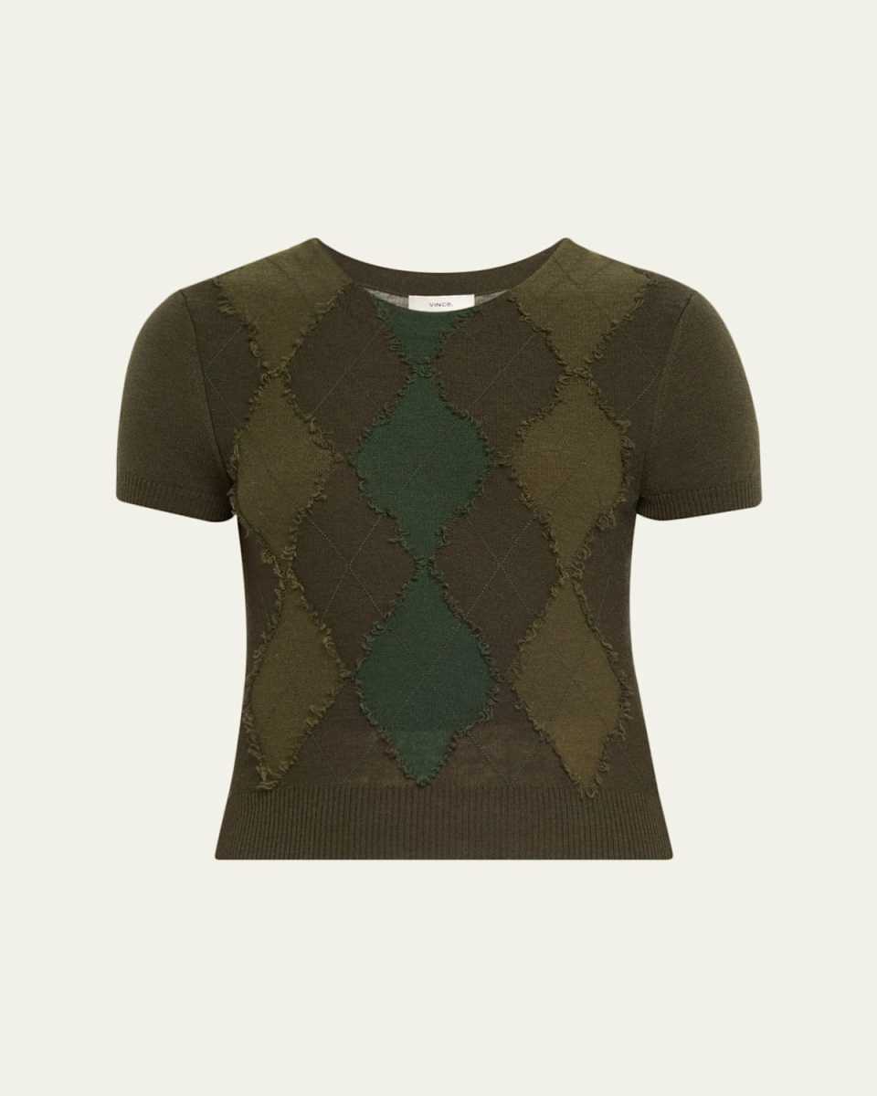 Cashmere and Wool Argyle Sweater